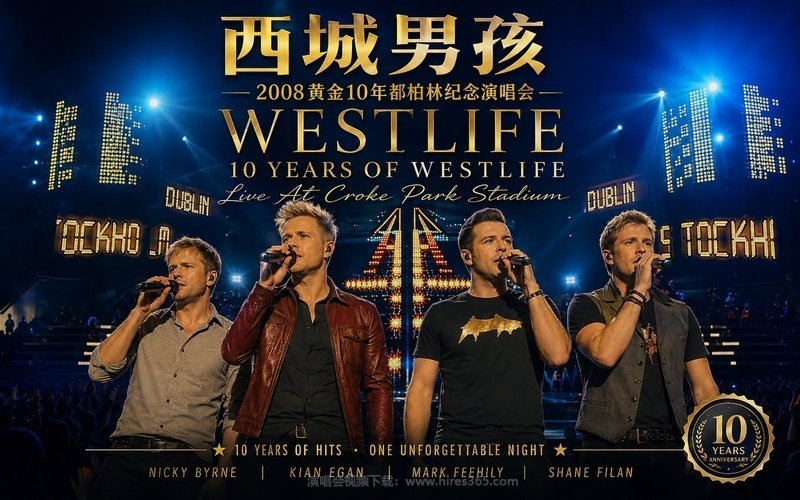 西城男孩 – 2008 黄金10年都柏林纪念演唱会 Westlife 10 Years Of Westlife Live At Croke Park Stadium 现场封面