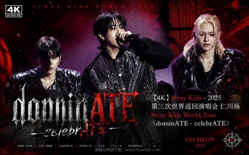 【4K】Stray Kids – 2025 第三次世界巡回演唱会 仁川场 Stray Kids World Tour 〈dominATE – celebrATE〉 现场封面