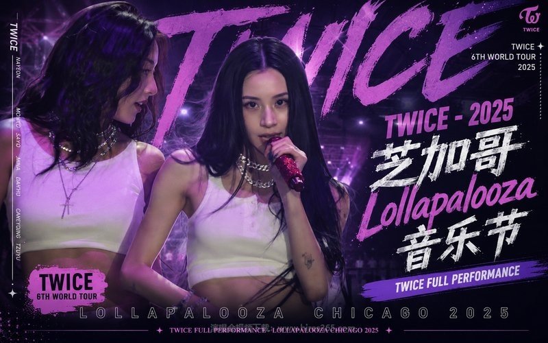 TWICE – 2025 芝加哥Lollapalooza音乐节 TWICE Full Performance-Lollapalooza Chicago 2025 现场封面