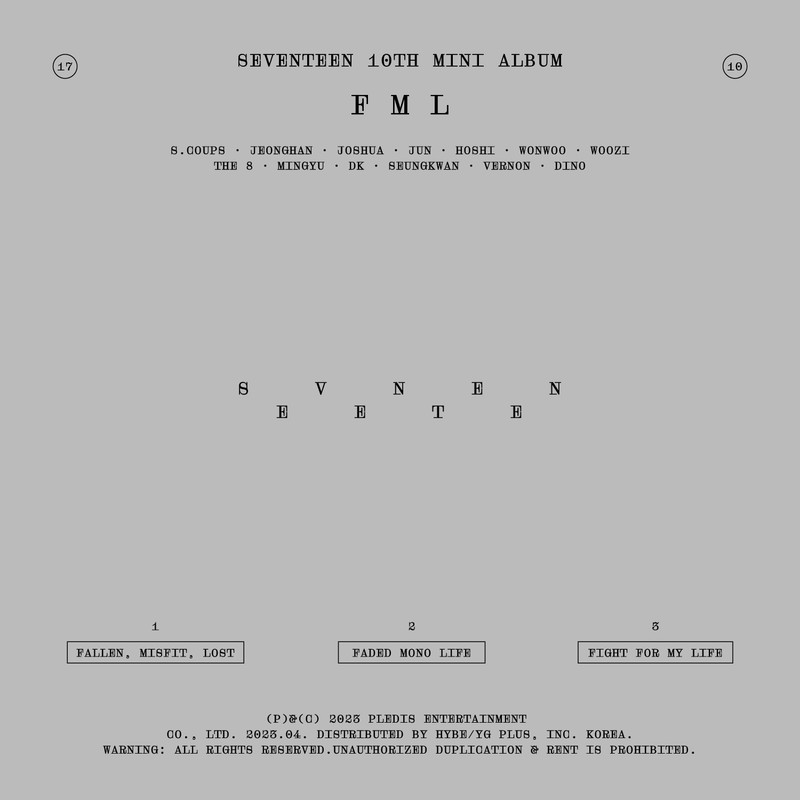 SEVENTEEN-《SEVENTEEN 10th Mini Album ‘FML’》